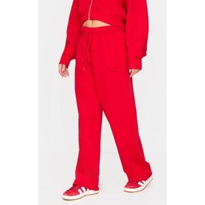 PrettyLittleThing‎ Plus Red Borg Graphic Wide Leg Joggers - Size 14-16 NWT